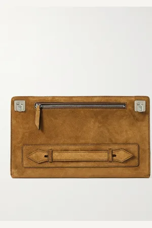 Métier Runaway Leather-Trimmed Suede Pouch - Men