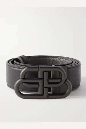 Balenciaga 3.5cm Logo-Embellished Full-Grain Leather Belt - Men - - EU 85
