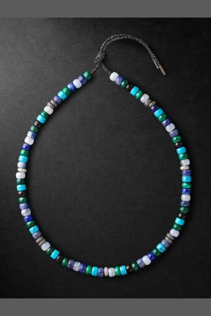 CAROLINA BUCCI Portofino Forte Beads White and Blackened Gold Multi-Stone Necklace - Men