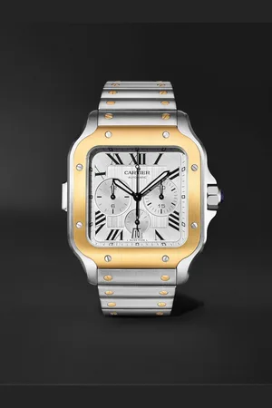 Cartier Santos de Automatic Chronograph 43.3mm Interchangeable 18-Karat Gold, Stainless Steel and Rubber Watch, Ref. No. W2SA0008 - Men