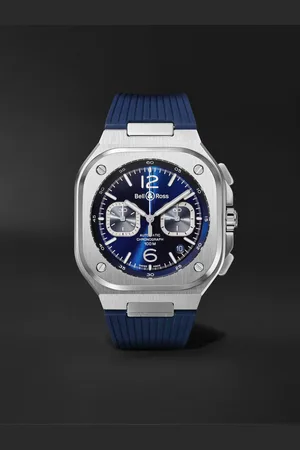 Bell & Ross BR 05 Automatic Chronograph 42mm Stainless Steel and Rubber Watch, Ref.No. BR05C-BUBU-ST/SRB - Men