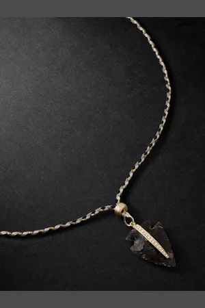 JACQUIE AICHE Arrowhead , Cord and Diamond Necklace - Men
