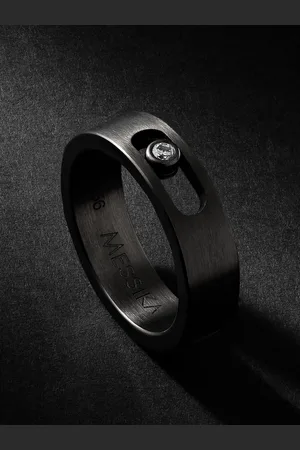 MESSIKA Move PM Graphite Titanium Diamond Ring - Men - - 58