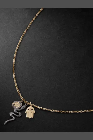 Sydney Evan Elephant Small , Silver and Diamond Necklace - Men