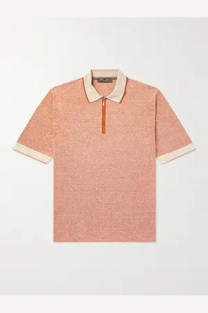 Loro Piana Slim-Fit Striped Silk and Linen-Blend Polo Shirt - Men - - IT 50