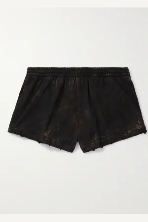 Balenciaga Straight-Leg Distressed Bleached Cotton-Jersey Shorts - Men - - L