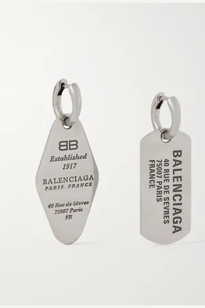Balenciaga Tags Antiqued -Tone Earrings - Men