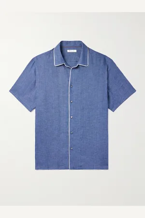 Loro Piana Camp-Collar Slub Linen Shirt - Men - - XL