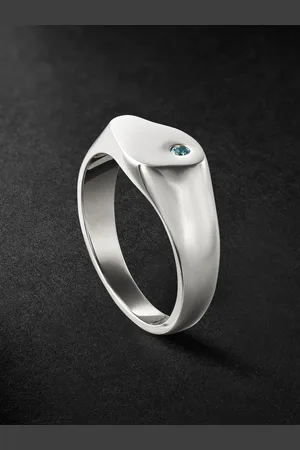 PATTARAPHAN Impact 14-Karat White Gold Topaz Signet Ring - Men - - 59