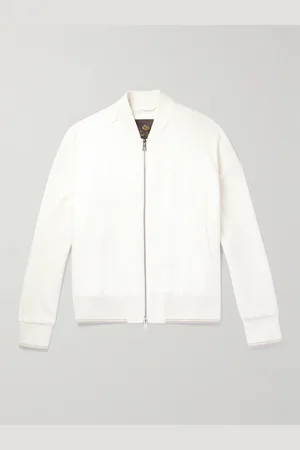 Loro Piana Panelled Herringbone and Waffle-Knit Linen and Silk Bomber Jacket - Men - - L