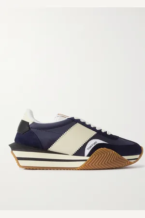 Tom Ford James Rubber-Trimmed Suede, Nylon and Leather Sneakers - Men - - UK 8.5