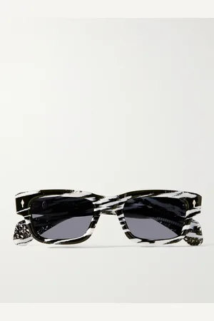JACQUES MARIE MAGE Jeff Goldblum Jeff Rectangular-Frame Zebra-Print Acetate Sunglasses - Men