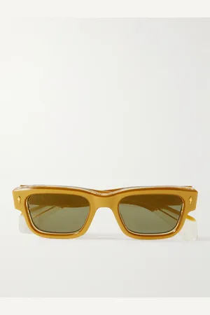 JACQUES MARIE MAGE Jeff Square-Frame Acetate and -Tone Sunglasses - Men