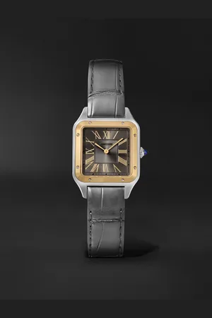Cartier Santos-Dumont Large 43.5mm 18-Karat Gold, Stainless Steel and Alligator Watch, Ref. No. CRW2SA0028 - Men