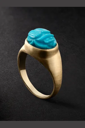 JACQUIE AICHE Scarab Gold Turquoise Ring - Men - - 5