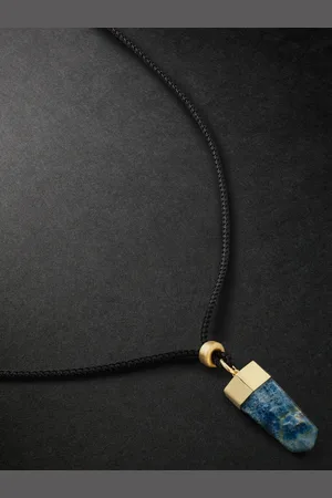 JACQUIE AICHE Gold, Chrysocolla and Cord Necklace - Men