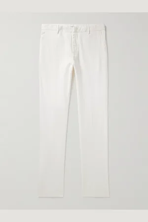 Ermenegildo Zegna Slim-Fit Straight-Leg Stretch-Cotton Twill Trousers - Men - - IT 46