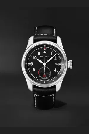 Bremont Fury Automatic 40mm Stainless Steel and Leather Watch, Ref. No. FURY-BK-SS-R-S - Men