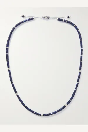 M. COHEN Tucson Silver, Lapis and Cord Necklace - Men