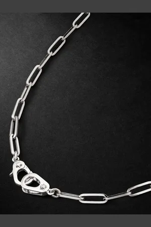 Foundrae Sister Hook Classic Fob Clip 18-Karat White Gold Chain Necklace - Men