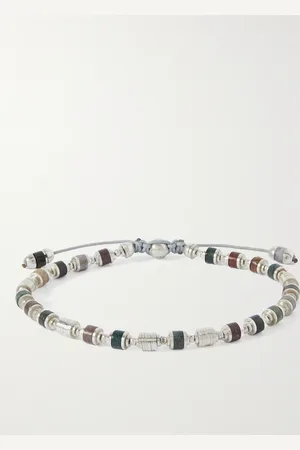 M. COHEN Saguaro Sterling Silver, Agate and Cord Beaded Bracelet - Men - - M
