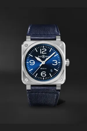 Bell & Ross BR 03 Automatic 41mm Stainless Steel and Leather Watch, Ref. No. BR03A-BLU-ST/SCA - Men