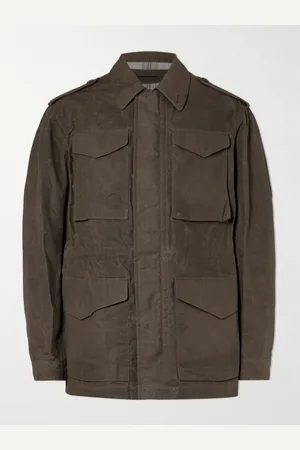 PURDEY Leather-Trimmed Cotton Field Jacket - Men - - L
