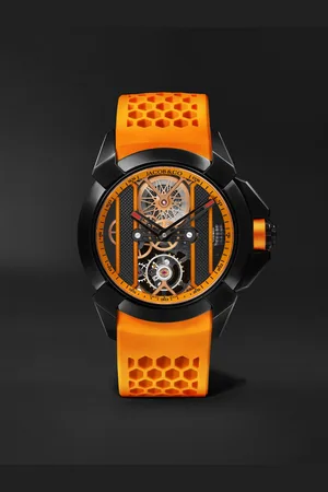 JACOB & CO Epic X Limited Edition Hand-Wound Skeleton Chronograph 44mm DLC-Coated Stainless Steel and Rubber Watch, Ref. No. EX120.11.AI.AA.ABRUA - Men