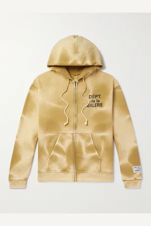 GALLERY DEPT. Logo-Print Bleached Cotton-Jersey Zip-Up Hoodie - Men - - XS
