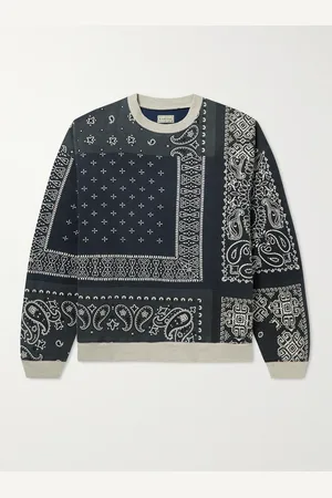 KAPITAL Bandana-Print Cotton-Jersey and Quilted Shell Sweatshirt - Men - - 1