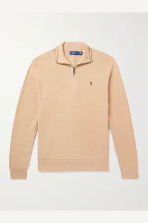 Ralph Lauren Logo-Embroidered Honeycomb-Knit Cotton Half-Zip Sweater - Men - - XL