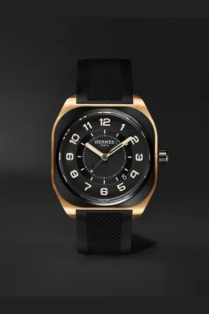 Hermès H08 Automatic 39mm DLC-Coated Titanium, Rose Gold and Rubber Watch, Ref. No. 060124WW00 - Men
