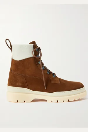 Loro Piana Gravel Shearling-Lined Suede Hiking Boots - Men - - EU 42.5