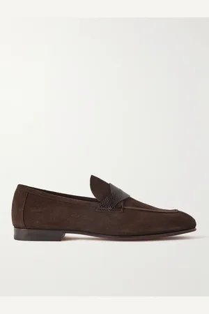 Tom Ford Sean Textured Leather-Trimmed Suede Loafers - Men - - UK 9