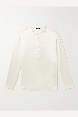 Tom Ford Silk-Blend Satin Henley Pyjama Top - Men - - XXL