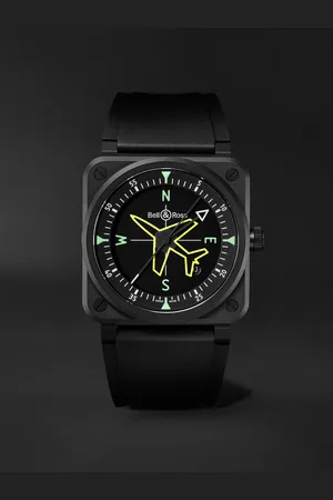 Bell & Ross BR 03 Gyrocompass Limited Edition Automatic 41mm Ceramic and Rubber Watch, Ref. No. BR03A-CPS-CE/SRB - Men
