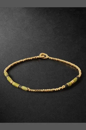 M. COHEN Creosote 18-Karat , Jade and Diamond Beaded Bracelet - Men - - S