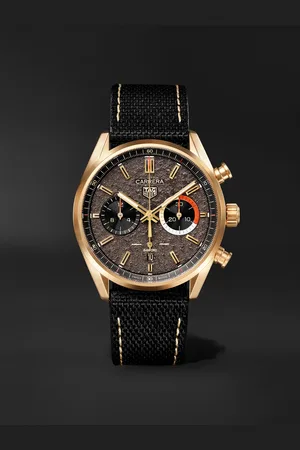 Bamford Watch Department TAG Heuer Carrera Limited Edition Automatic 42mm 18-Karat Gold and Canvas Watch - Men