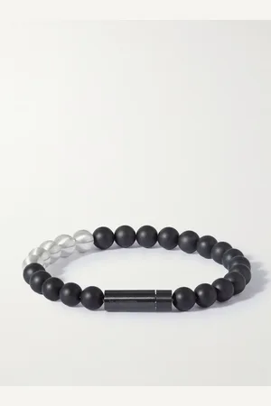 Le Gramme Le 31g Brushed-Ceramic and Sterling Silver Beaded Bracelet - Men - - 20