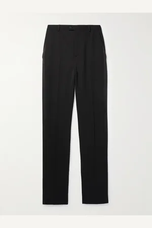 Saint Laurent Tapered Silk-Trimmed Grain de Poudre Wool Trousers - Men - - IT 50