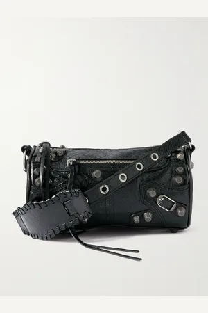Balenciaga Le Cagole Studded Crinkled-Leather Messenger Bag - Men