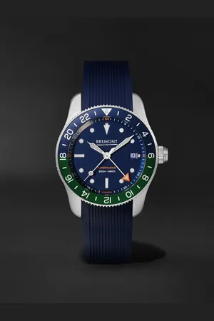 Bremont The Supermarine S302 JET Automatic GMT 40mm Stainless Steel and Rubber Watch, Ref. S302-BLGN-R-S - Men