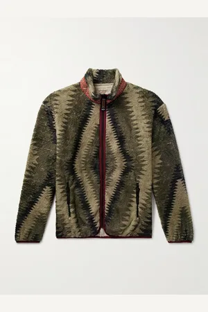 KAPITAL Jacquard-Trimmed Printed Fleece Jacket - Men - - 1