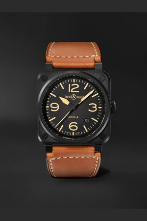 Bell & Ross BR 03 Heritage Automatic 41mm Ceramic and Leather Watch, Ref. No. BR03A-HER-CE/SCA - Men