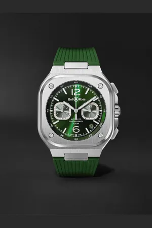 Bell & Ross BR 05 Automatic Chronograph 42mm Stainless Steel and Rubber Watch, Ref. No. BR05C-GN-ST/SRB - Men