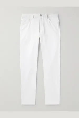 Ermenegildo Zegna Leather-Trimmed Straight-Leg Jeans - Men - - UK/US 34