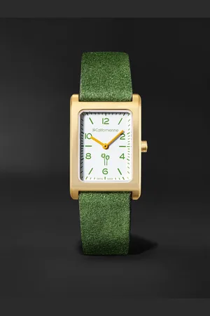 La Californienne Daybreak Automatic 36mm Gold-Plated and Suede Watch, Ref. No. DB-21 - Men