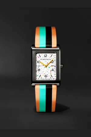 La Californienne The Dial Artist Daybreak 36mm DLC-Coated Stainless Steel and Leather Watch, Ref. No. TDALAC002 - Men