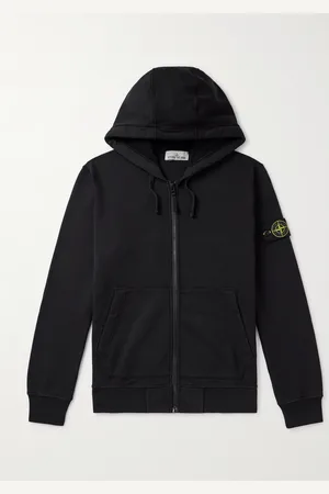 Stone Island Logo-Appliquéd Garment-Dyed Cotton-Jersey Zip-Up Hoodie - Men - - XXL
