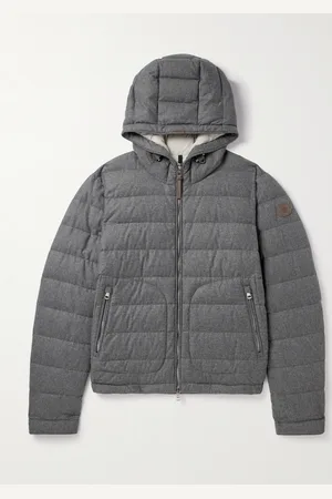 Moncler Redessau Logo-Appliquéd Quilted Flannel Hooded Down Jacket - Men - - 5